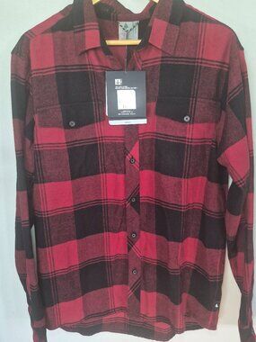 Woods Canada Munro Buffalo Plaid Flannel Shirt NWT Men's Large Red Black